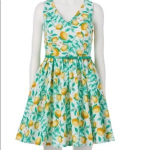 Elle Lemon Dress with Pockets and Belt